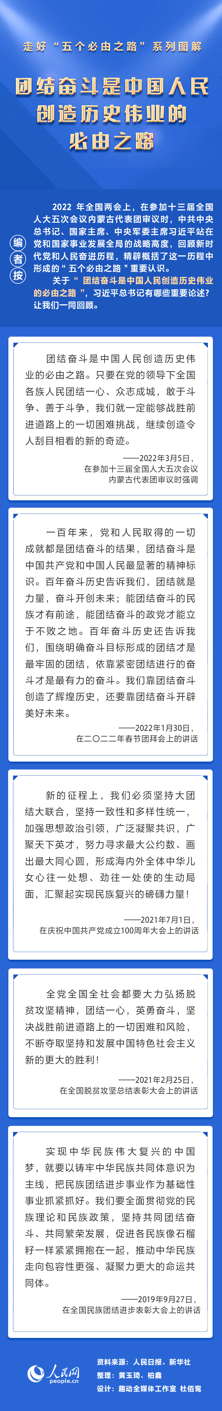 “團結奮斗是中國人民創造歷史偉業的必由之路”