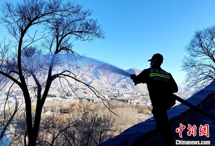 12月6日，布達(dá)拉宮消防救援大隊(duì)在布達(dá)拉宮山體林草區(qū)域開(kāi)展?jié)窕ぷ鳌！㈣?攝